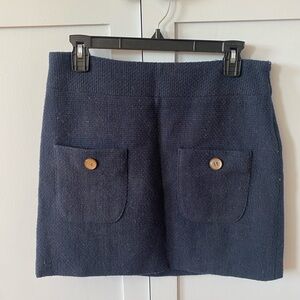 Vivienne Tam Dark Blue Mini Skirt with Buttoned Pockets